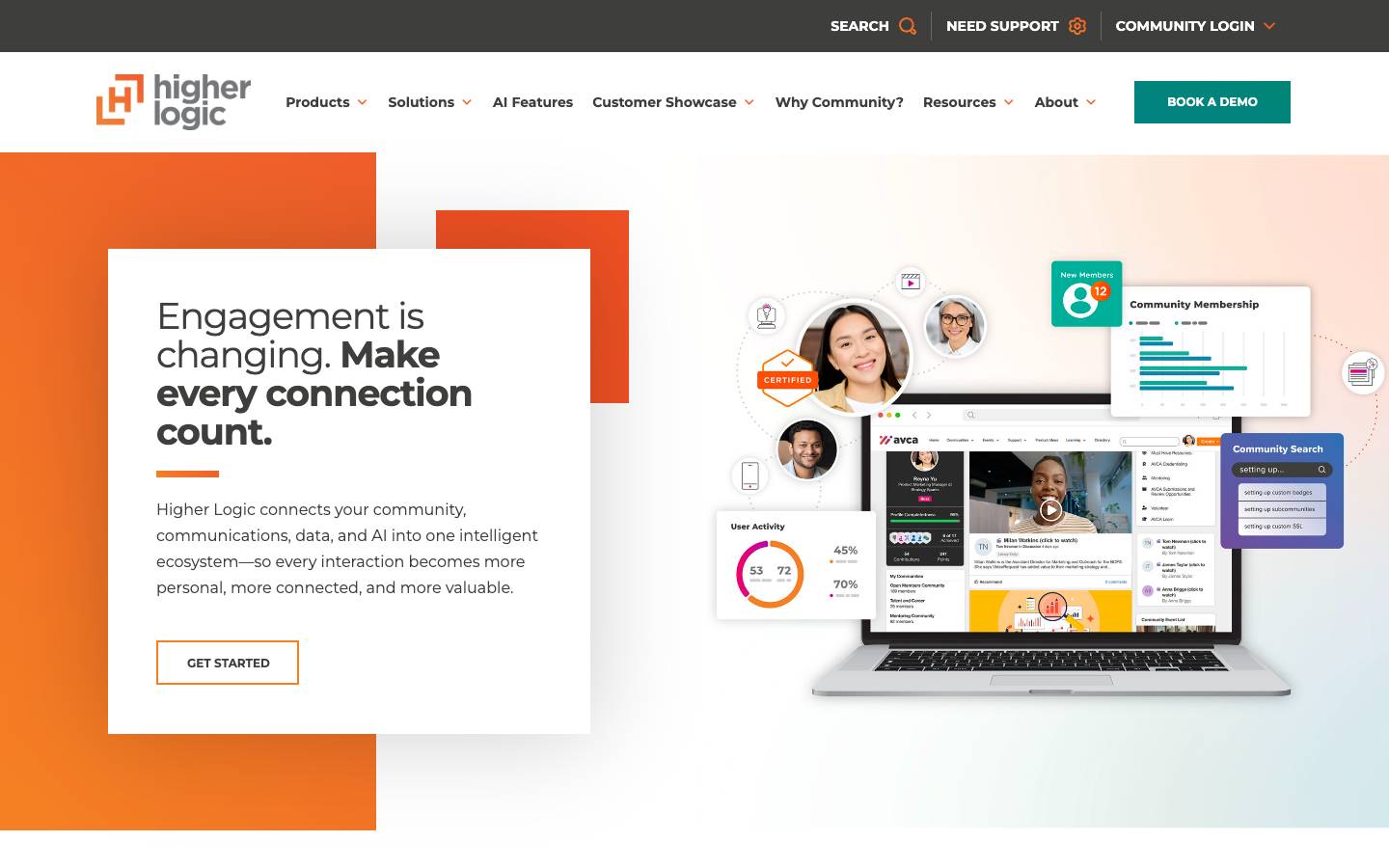 Higher Logic's homepage, as read on Oct 2, 2026