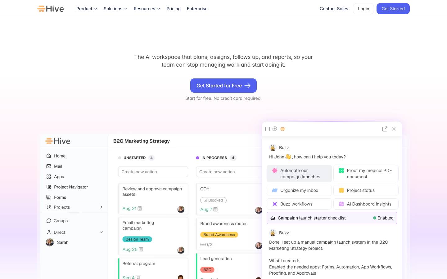 Hive's homepage, as read on Oct 6, 2026