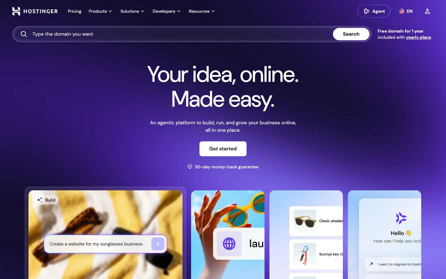 Hostinger's homepage, as read on Oct 2, 2026
