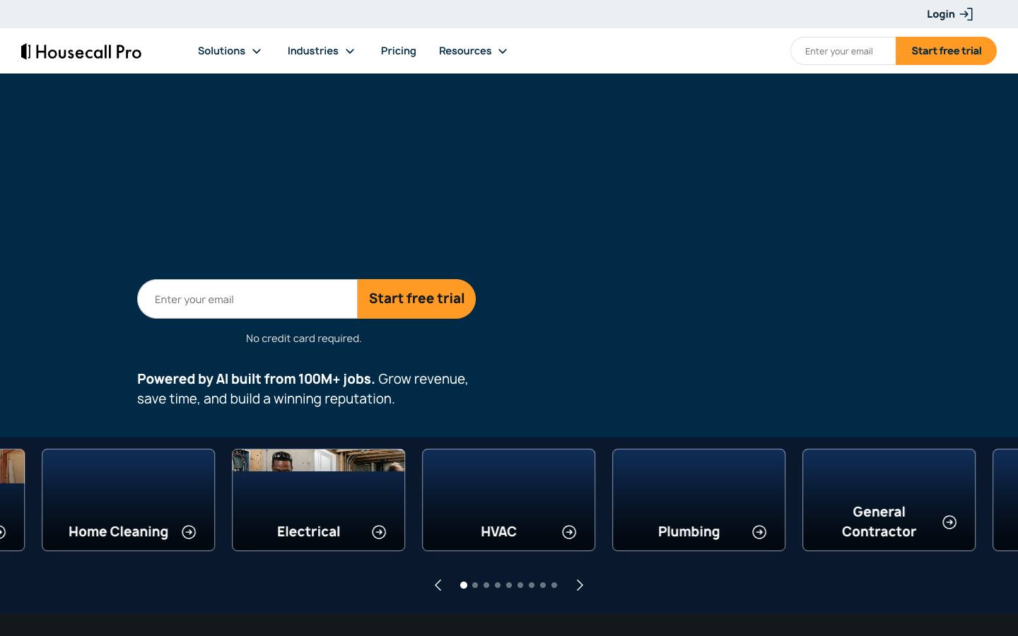 Housecall Pro's homepage, as read on Oct 6, 2026