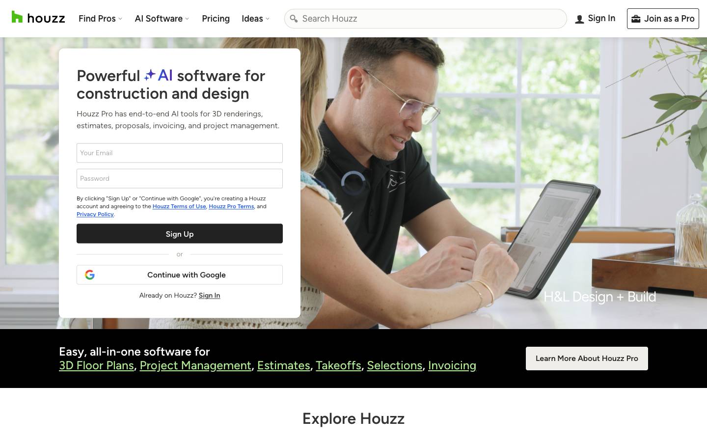 Houzz's homepage, as read on Oct 2, 2026