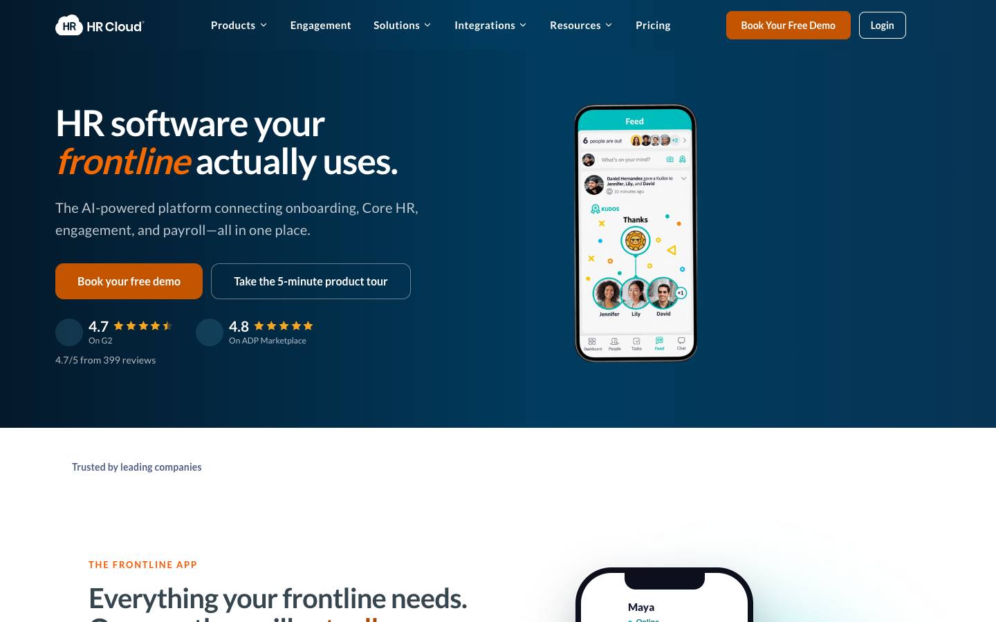 HR Cloud's homepage, as read on Oct 2, 2026