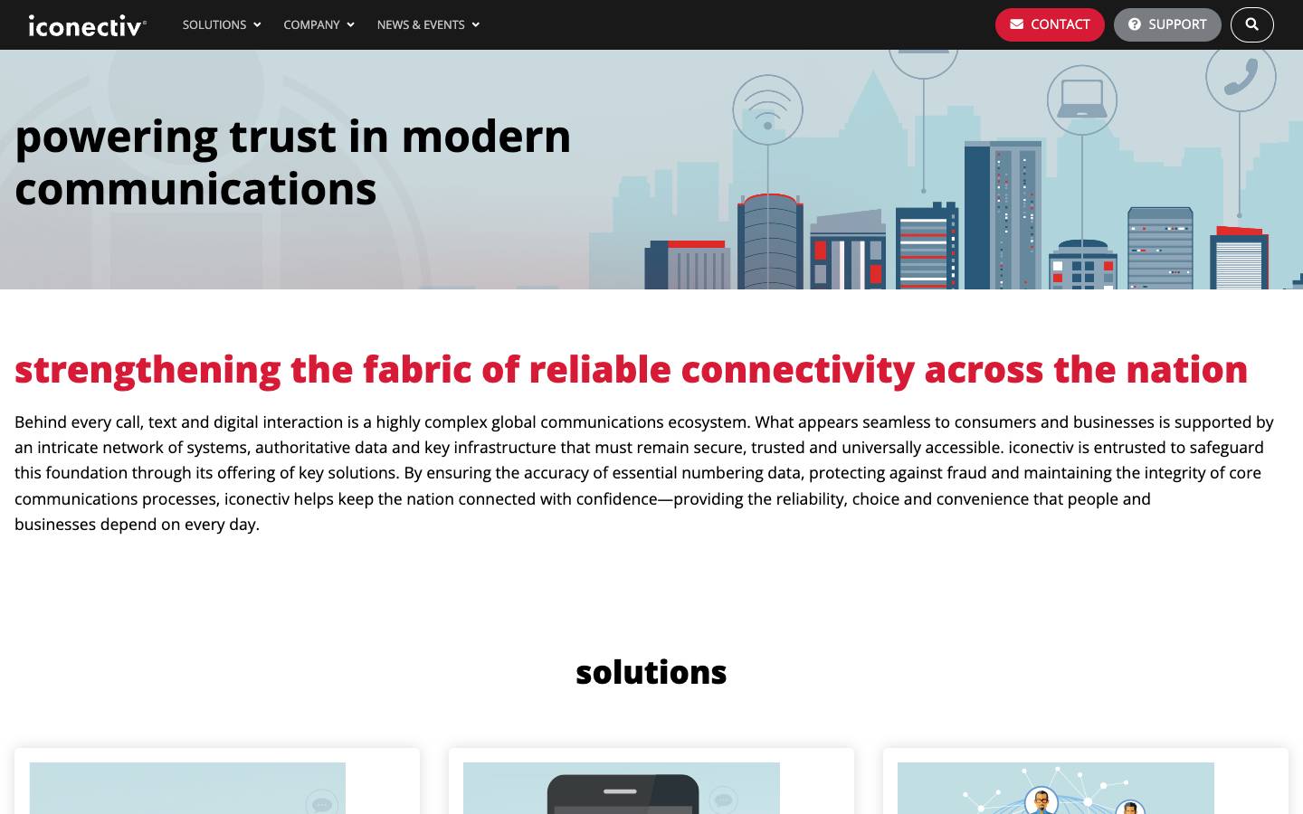 iconectiv's homepage, as read on Oct 2, 2026