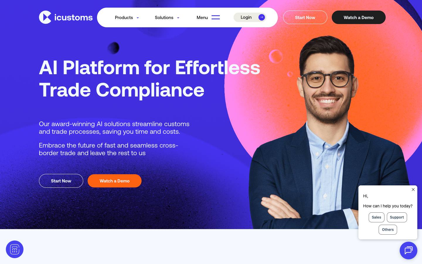 iCustoms's homepage, as read on Oct 2, 2026