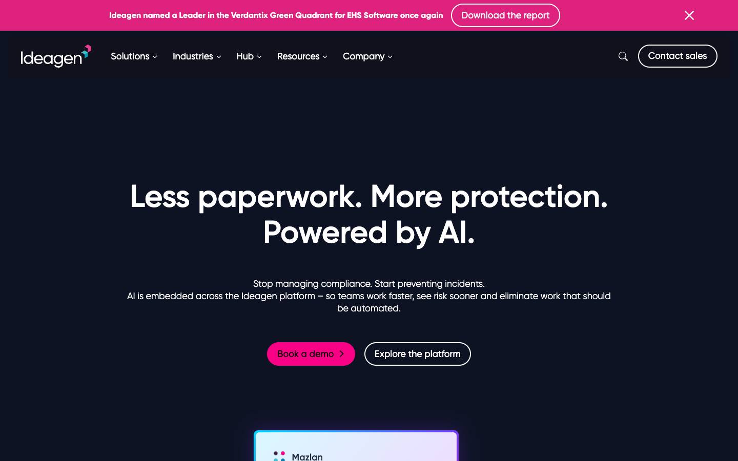 Ideagen's homepage, as read on Oct 2, 2026