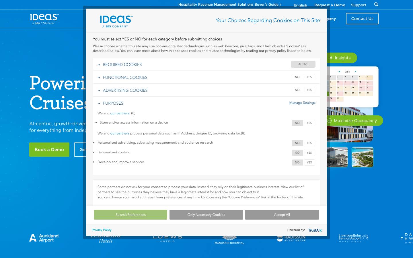 IDeaS's homepage, as read on Oct 2, 2026