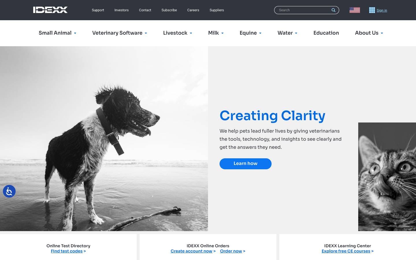 IDEXX Laboratories's homepage, as read on Oct 2, 2026