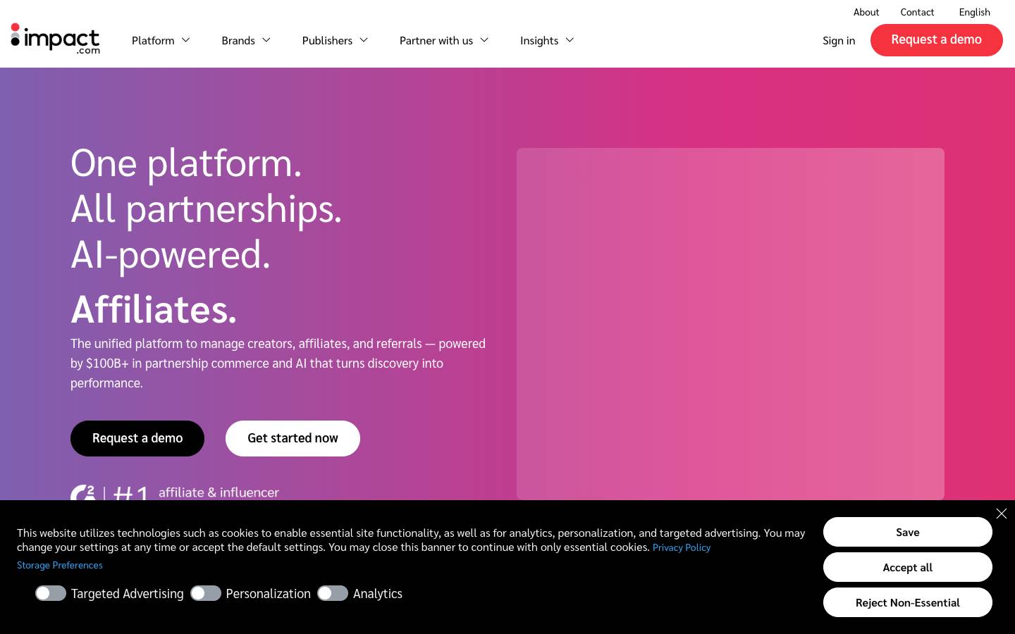 Impact's homepage, as read on Oct 2, 2026