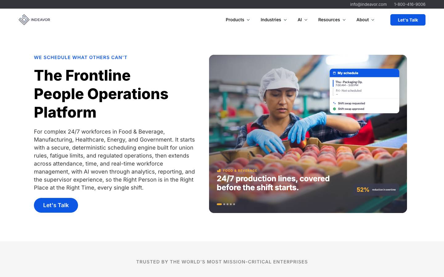 Indeavor's homepage, as read on Oct 2, 2026