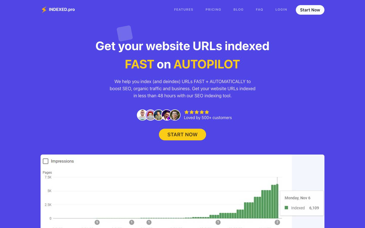 Indexed's homepage, as read on Oct 2, 2026