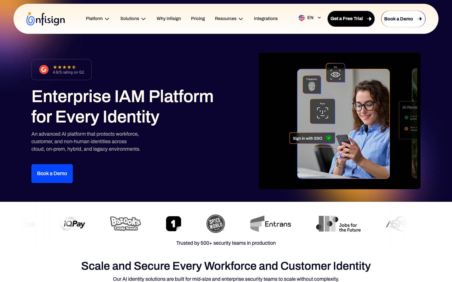 Infisign's homepage, as read on Oct 2, 2026