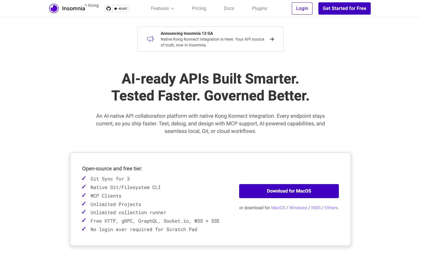 Insomnia's homepage, as read on Oct 2, 2026