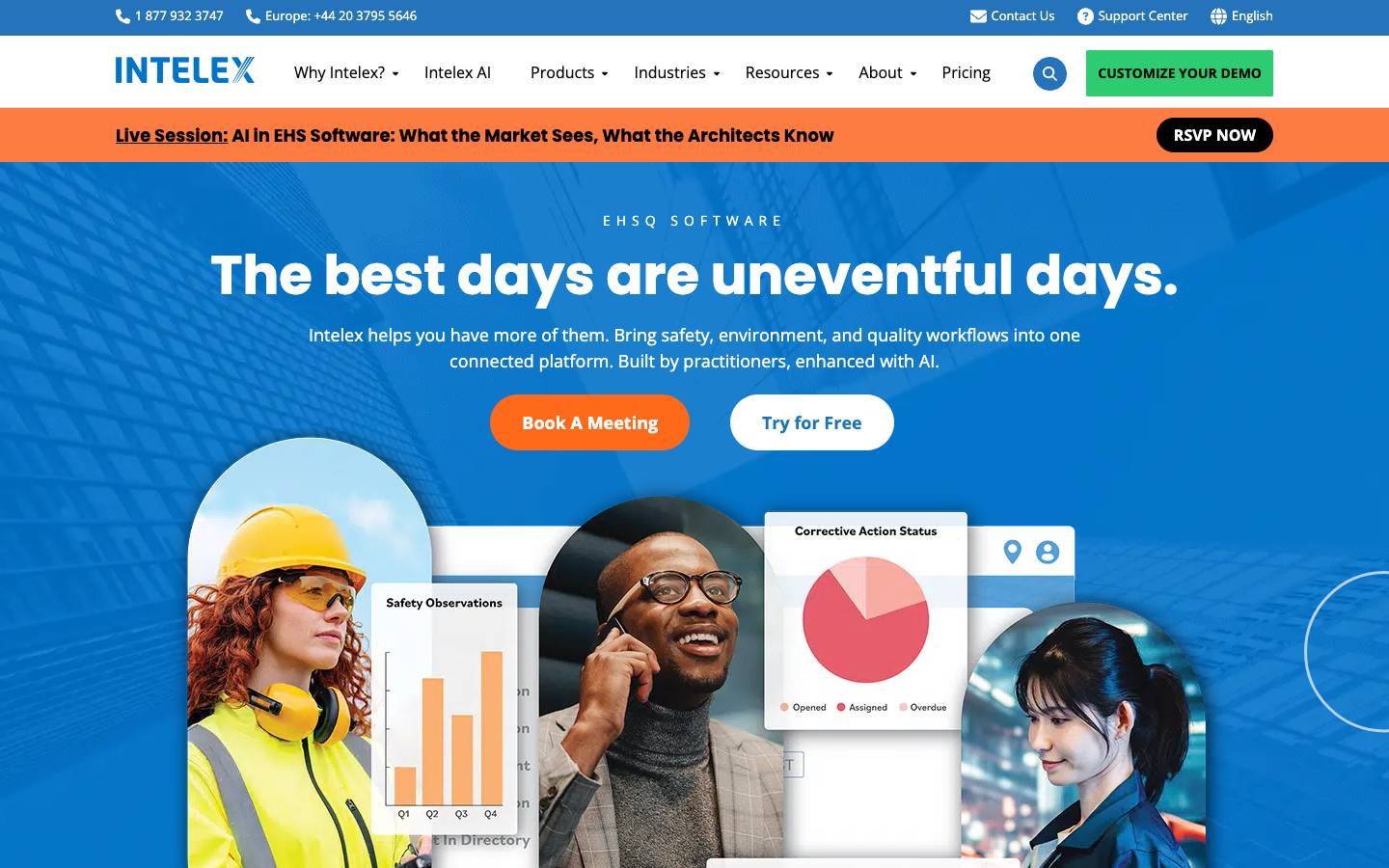 Intelex's homepage, as read on Oct 2, 2026