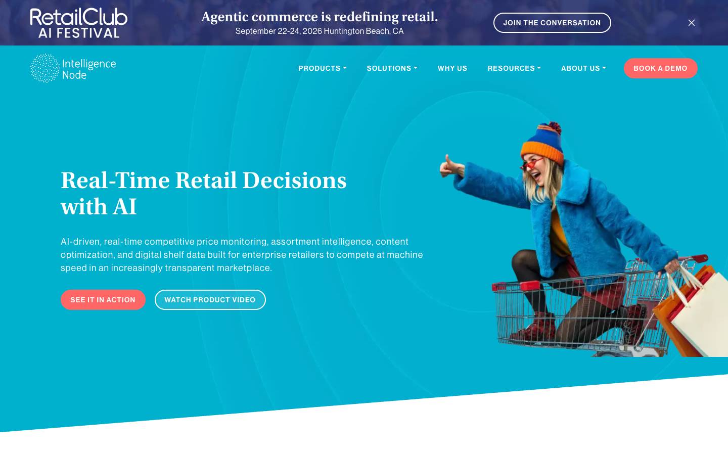 Intelligence Node's homepage, as read on Oct 2, 2026