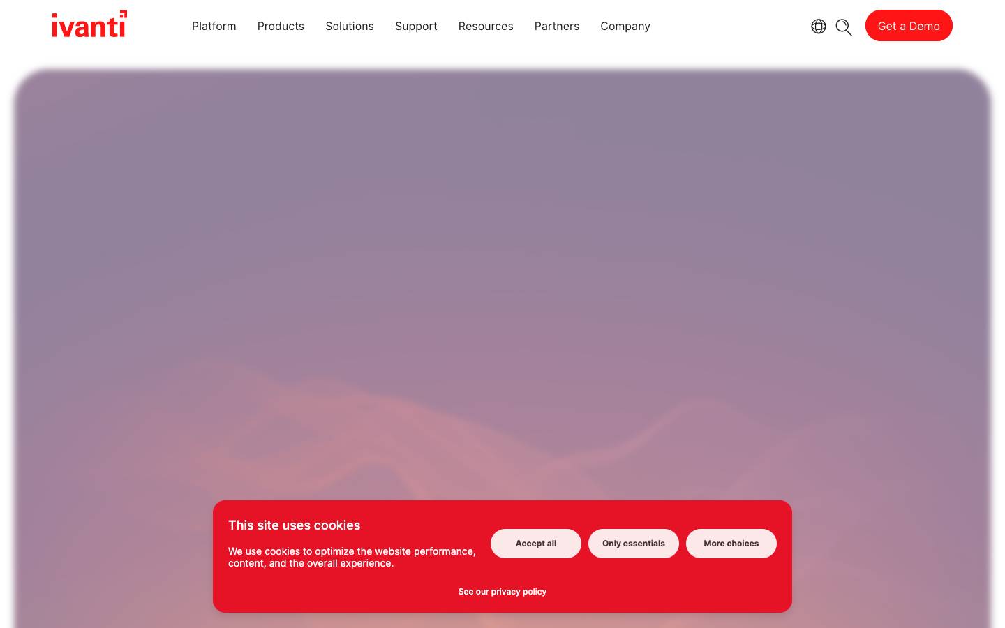 Ivanti's homepage, as read on Oct 6, 2026