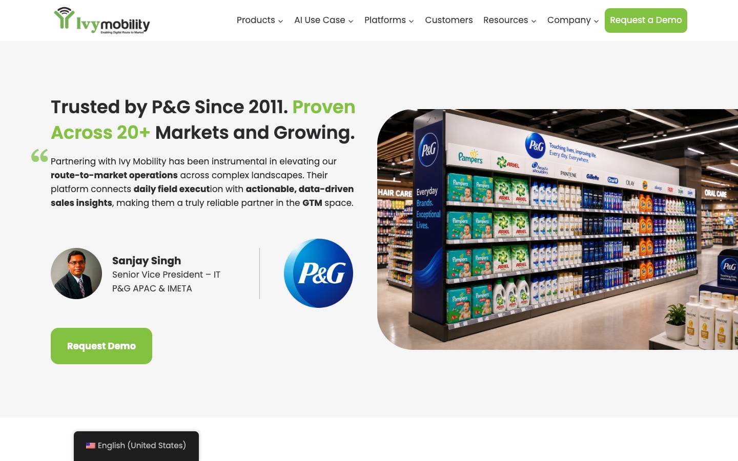 Ivy Mobility's homepage, as read on Oct 2, 2026