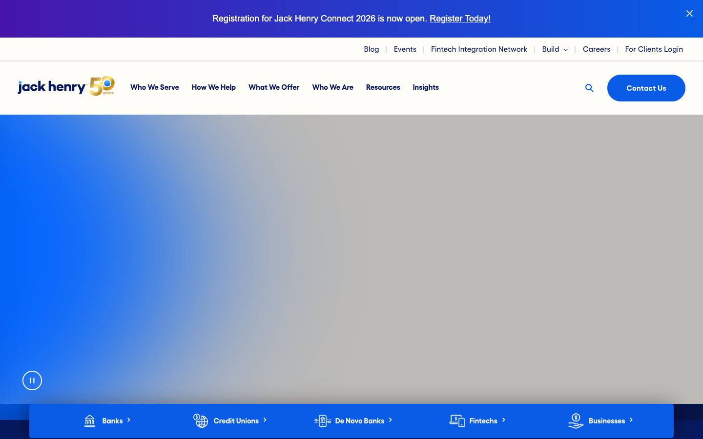 Jack Henry & Associates's homepage, as read on Oct 6, 2026