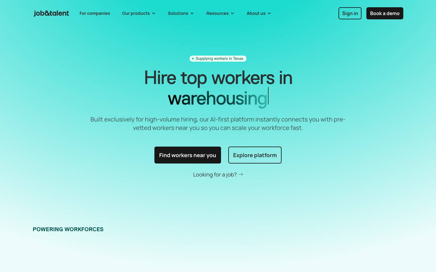 Jobandtalent's homepage, as read on Oct 2, 2026