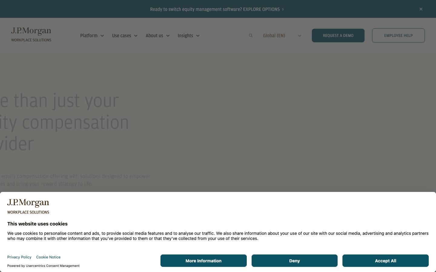 J.P. Morgan Workplace Solutions's homepage, as read on Oct 2, 2026