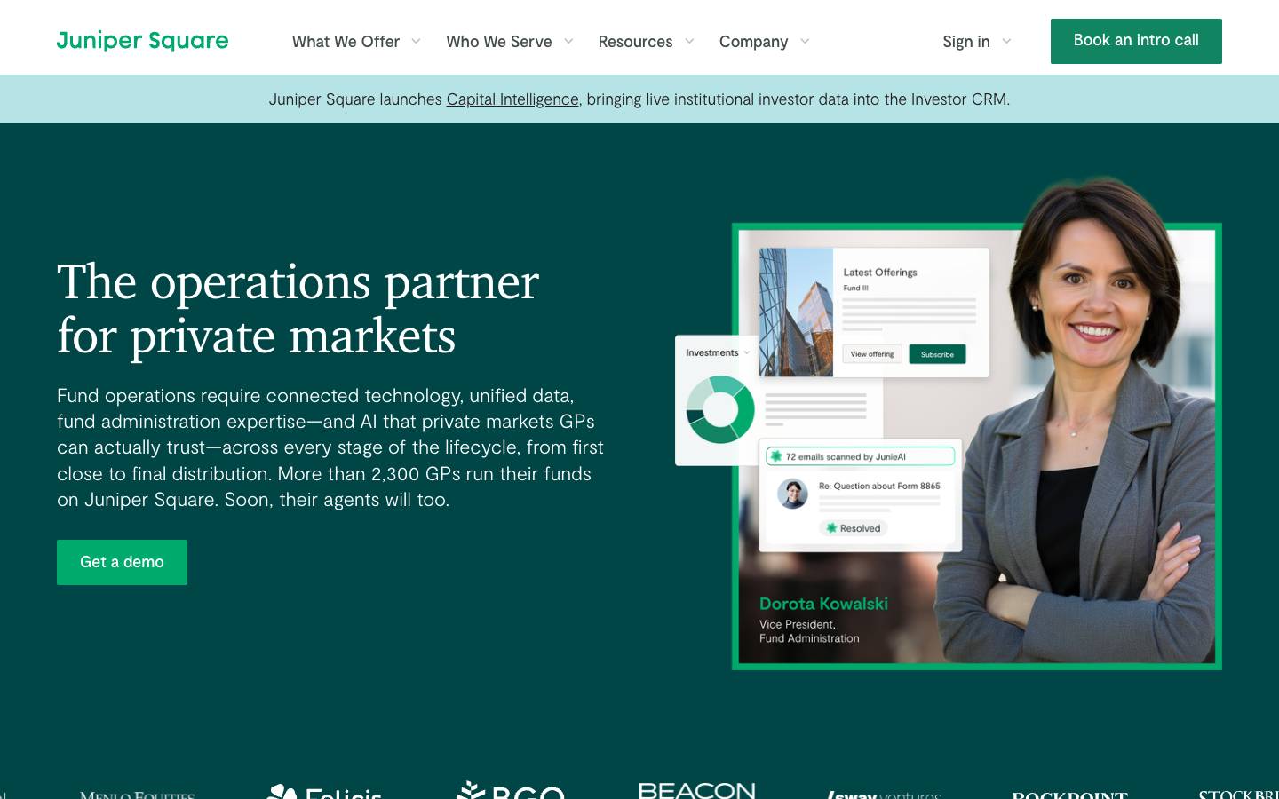 Juniper Square's homepage, as read on Oct 2, 2026