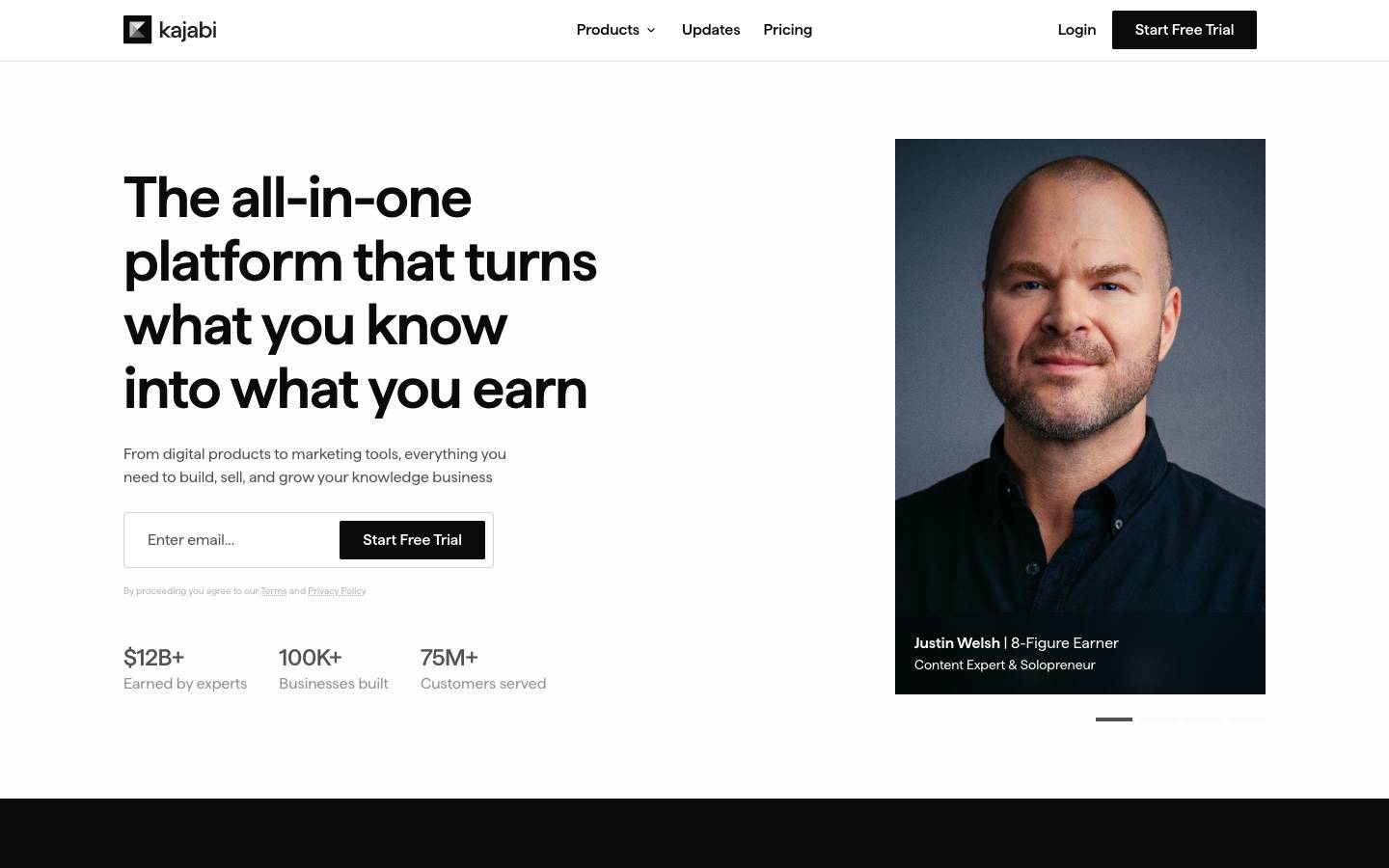 Kajabi's homepage, as read on Oct 2, 2026