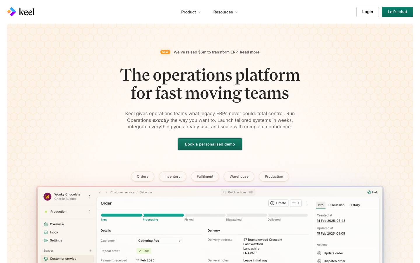 Keel's homepage, as read on Oct 2, 2026