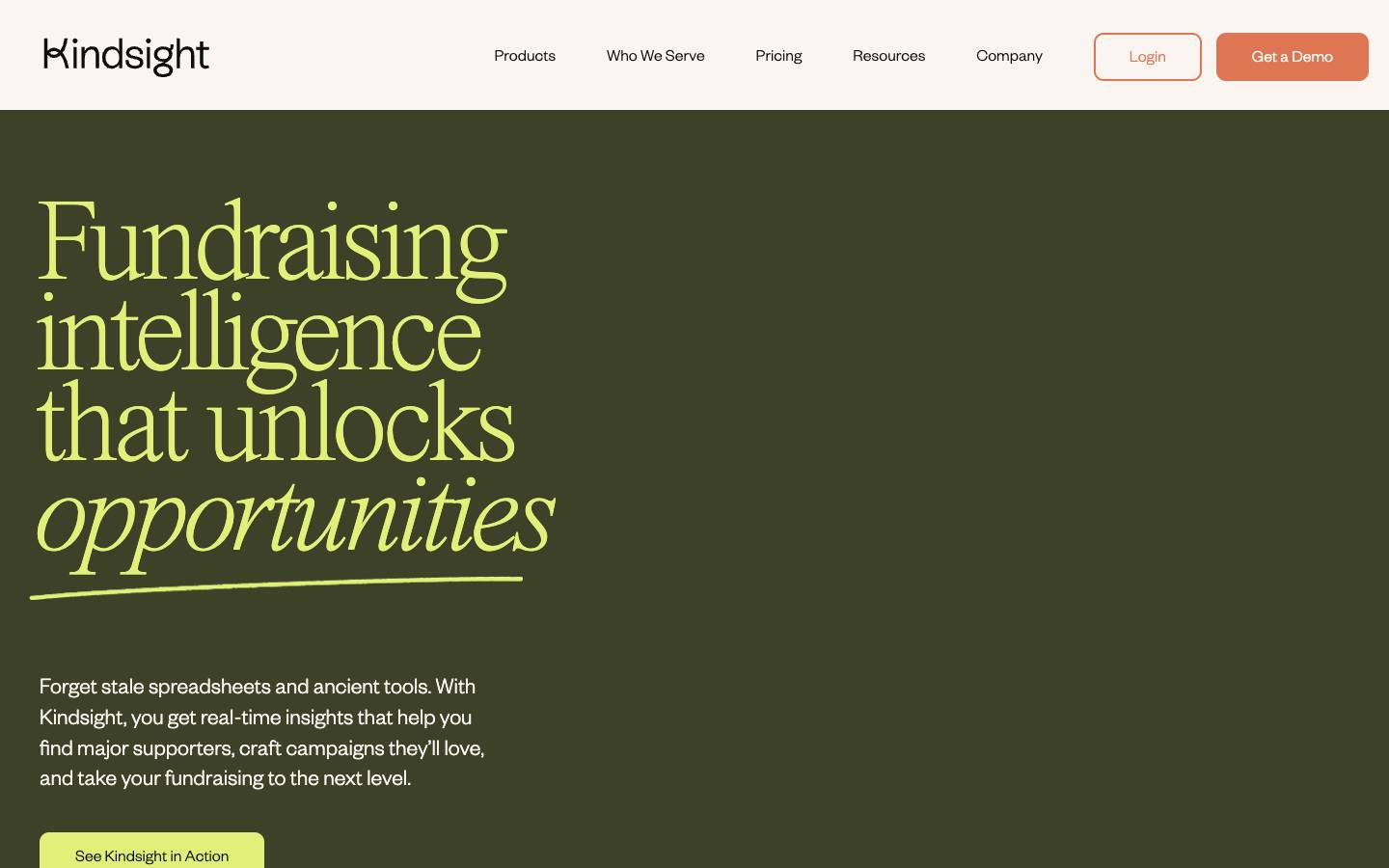 Kindsight's homepage, as read on Oct 2, 2026