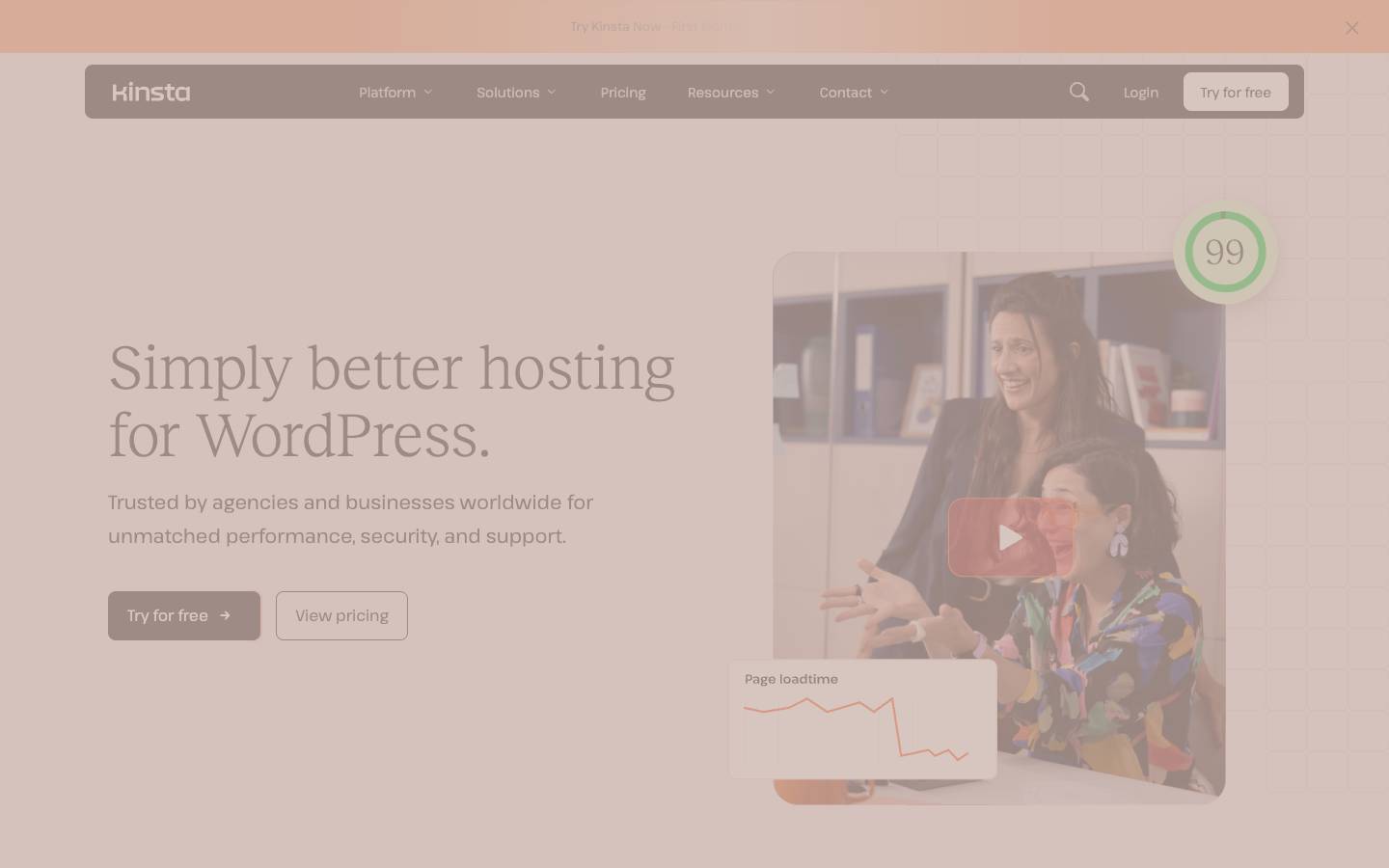Kinsta's homepage, as read on Oct 2, 2026