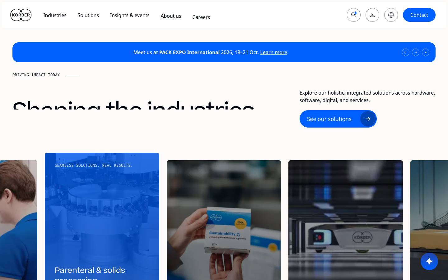 Körber's homepage, as read on Oct 2, 2026