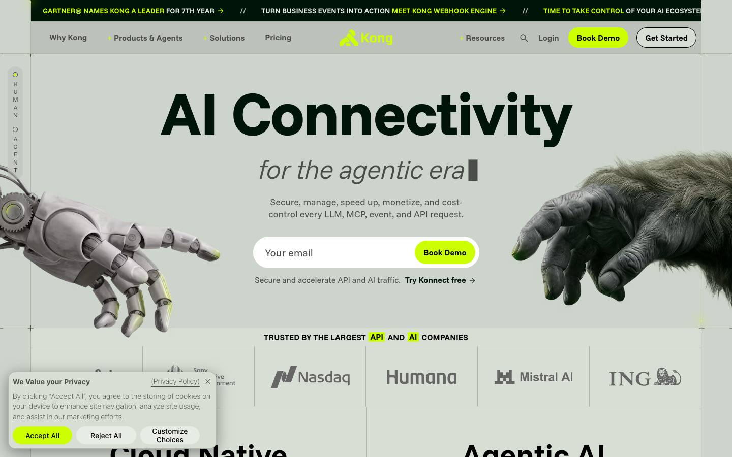 Kong's homepage, as read on Oct 6, 2026