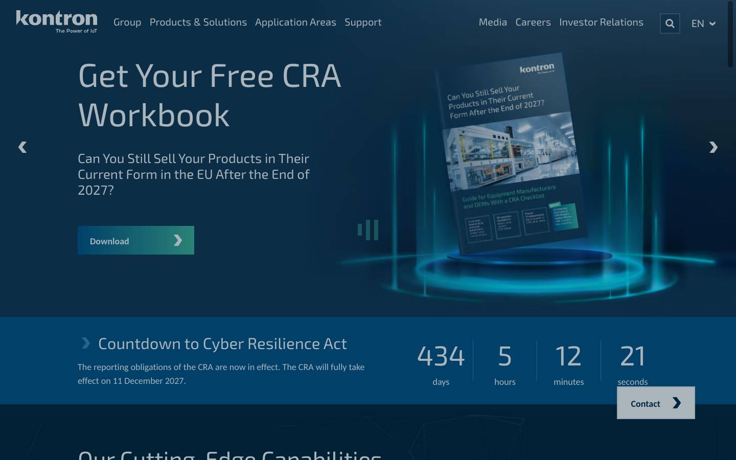 Kontron's homepage, as read on Oct 2, 2026