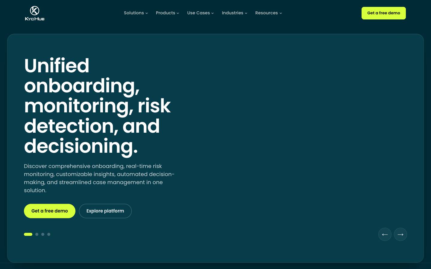 KYC Hub's homepage, as read on Oct 2, 2026