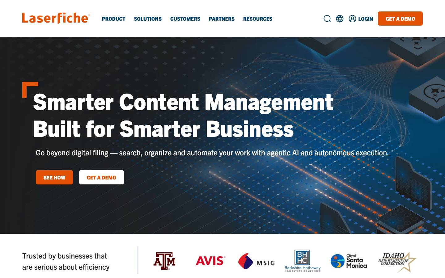 Laserfiche's homepage, as read on Oct 2, 2026