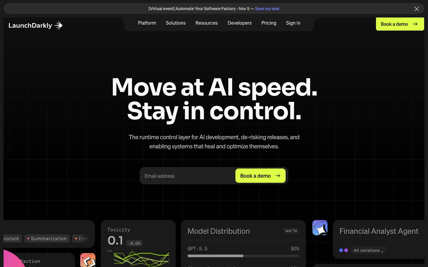 LaunchDarkly's homepage, as read on Oct 6, 2026