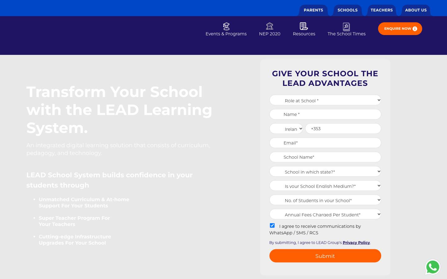 LEAD's homepage, as read on Oct 2, 2026