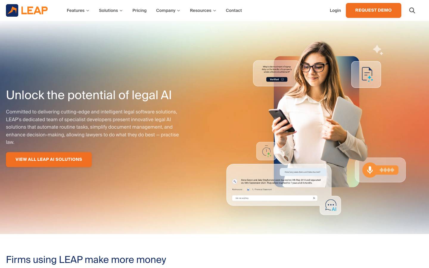 LEAP Legal Software's homepage, as read on Oct 2, 2026