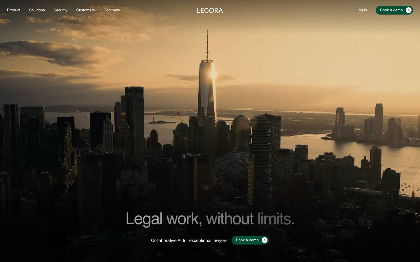 Legora's homepage, as read on Oct 6, 2026