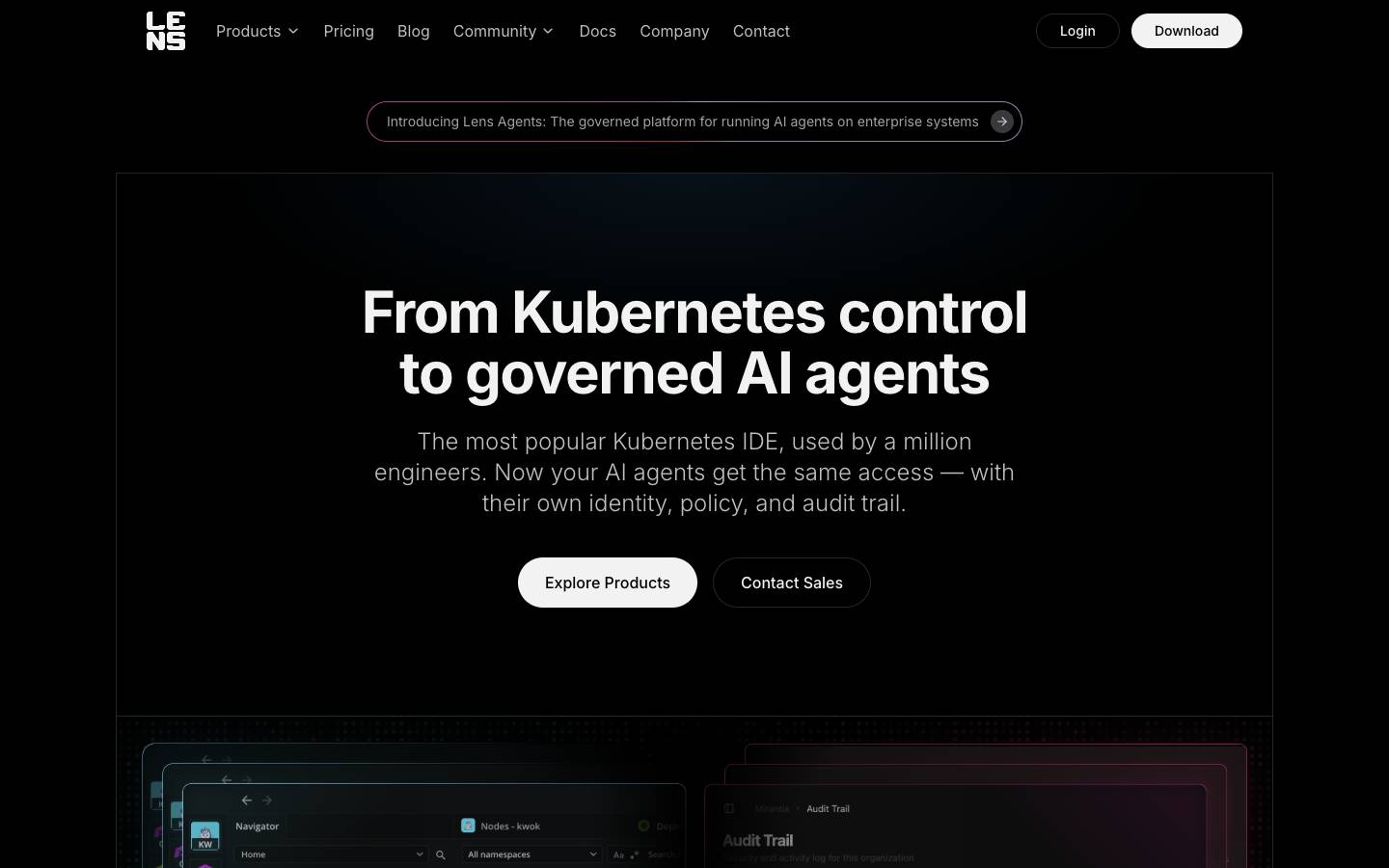 Lens's homepage, as read on Oct 6, 2026