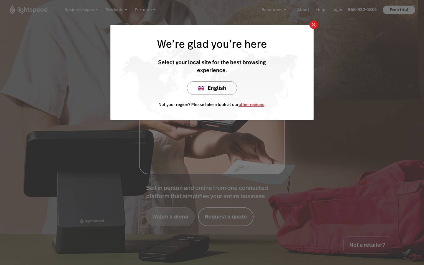Lightspeed's homepage, as read on Oct 6, 2026
