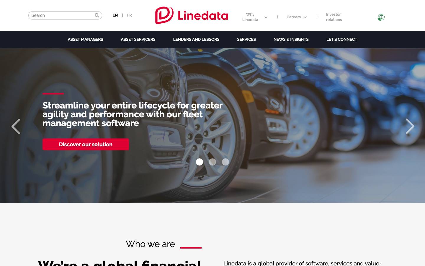 Linedata's homepage, as read on Oct 2, 2026