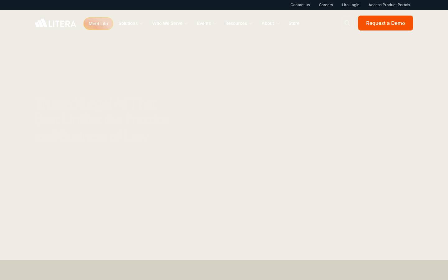 Litera's homepage, as read on Oct 6, 2026