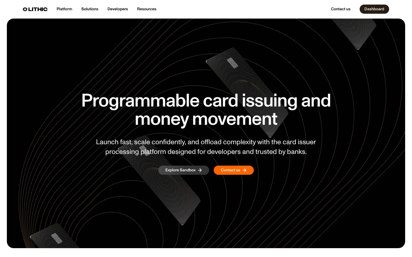 Lithic's homepage, as read on Oct 2, 2026