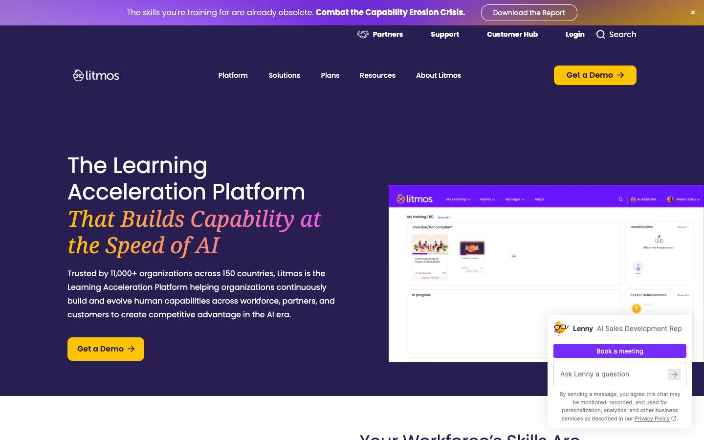 Litmos's homepage, as read on Oct 6, 2026
