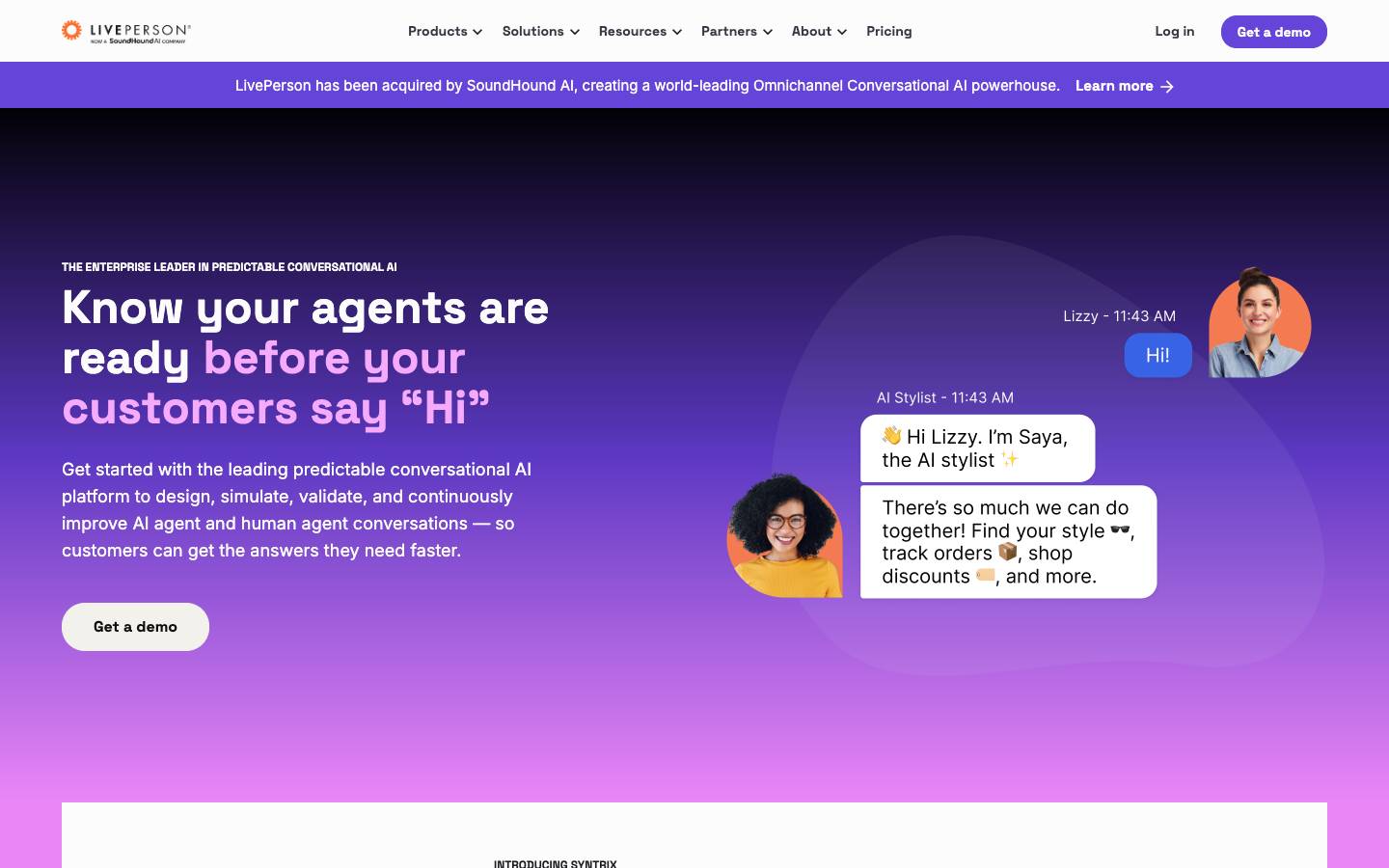 Liveperson's homepage, as read on Oct 2, 2026