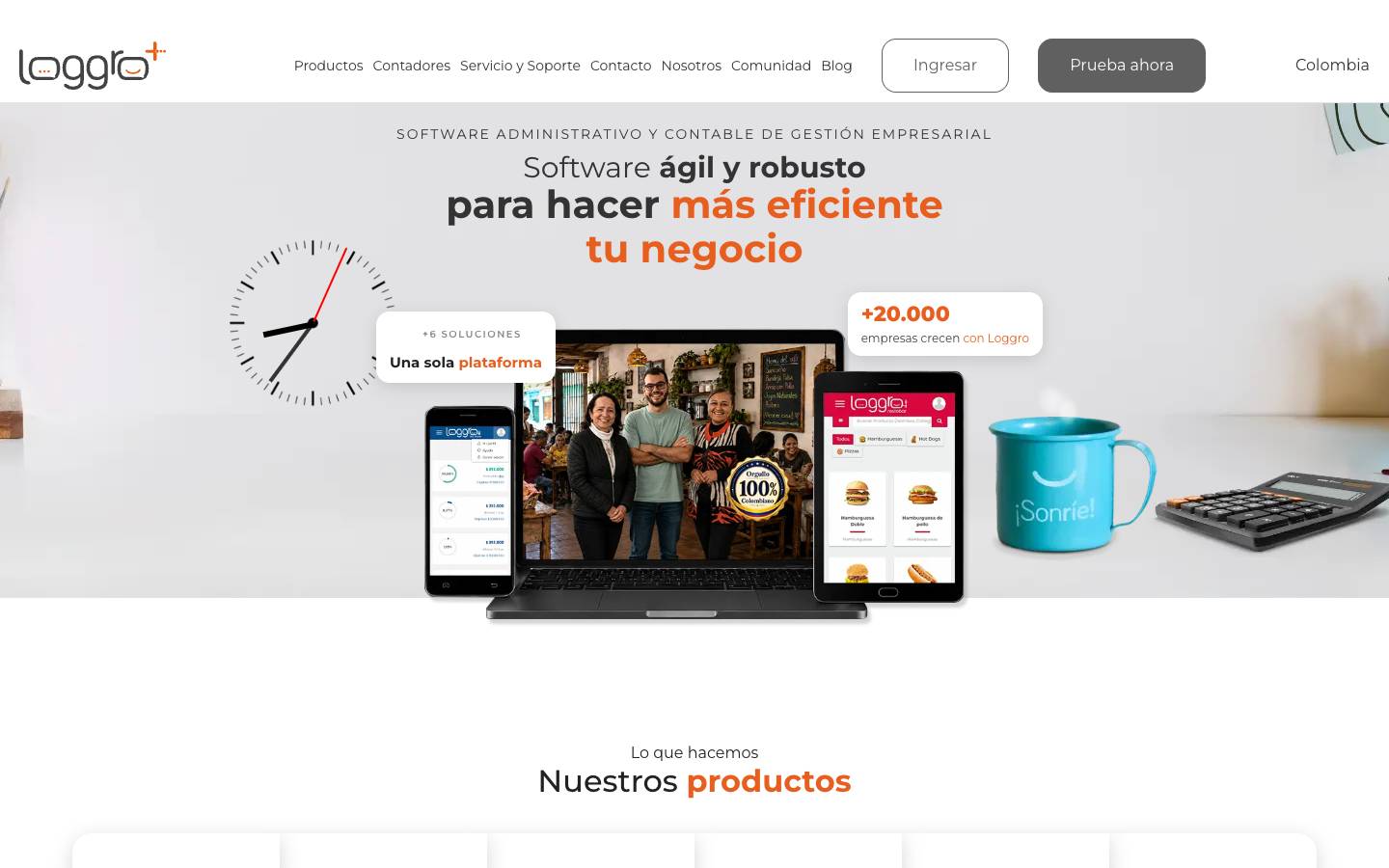 loggro's homepage, as read on Oct 2, 2026