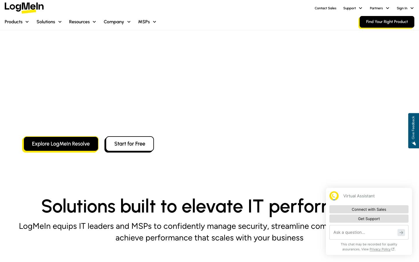 LogMeIn's homepage, as read on Oct 2, 2026