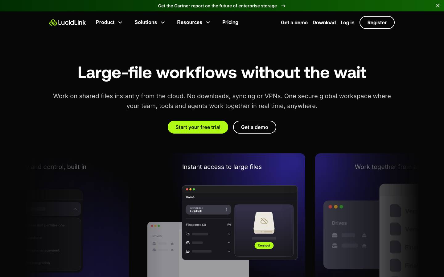 LucidLink's homepage, as read on Oct 2, 2026