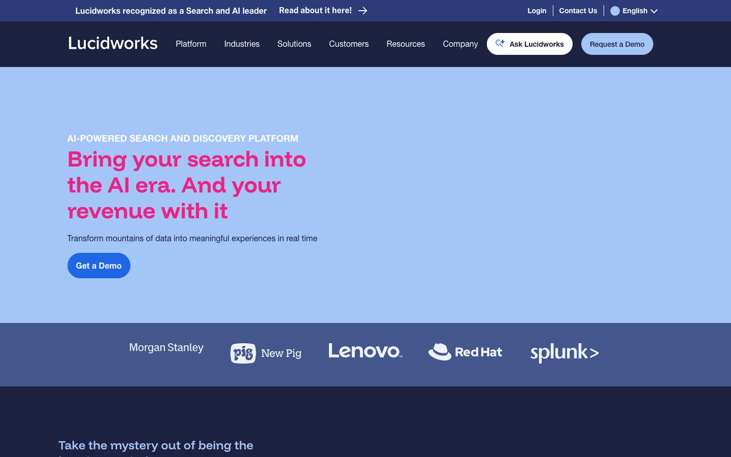 LucidWorks's homepage, as read on Oct 2, 2026