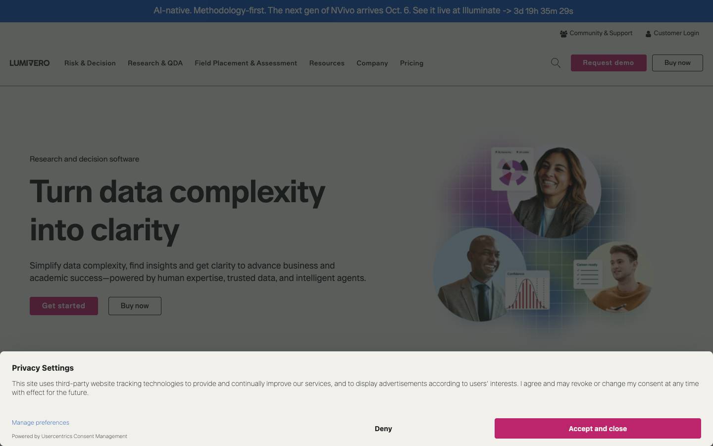 Lumivero's homepage, as read on Oct 2, 2026