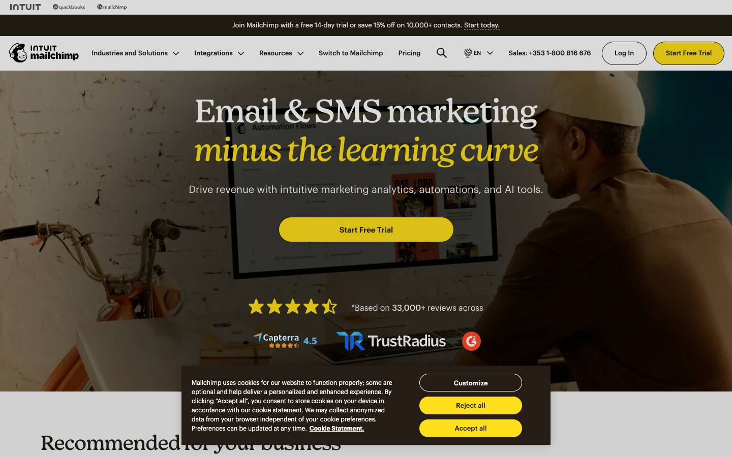 Mailchimp's homepage, as read on Oct 2, 2026
